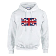 Sweat à capuche drapeau royaume-uni coton mélangé brodé