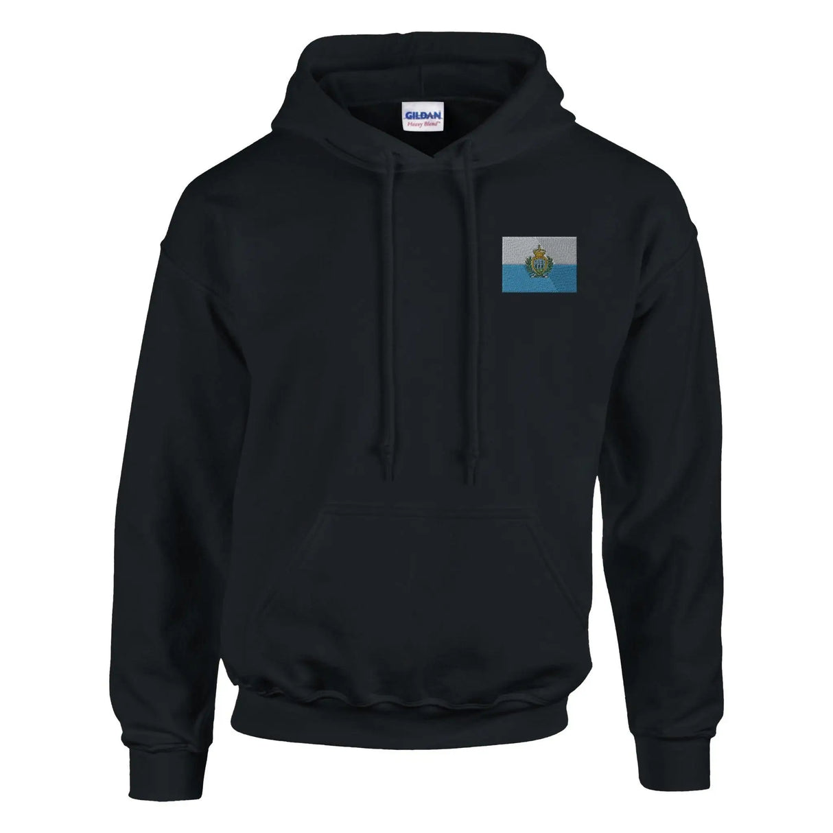 Sweat à capuche drapeau saint-marin broderie coton mélangé
