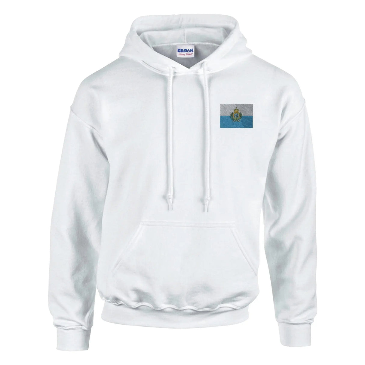 Sweat à capuche drapeau saint-marin broderie coton mélangé
