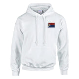 Sweat à capuche drapeau saint-martin broderie couleur coton