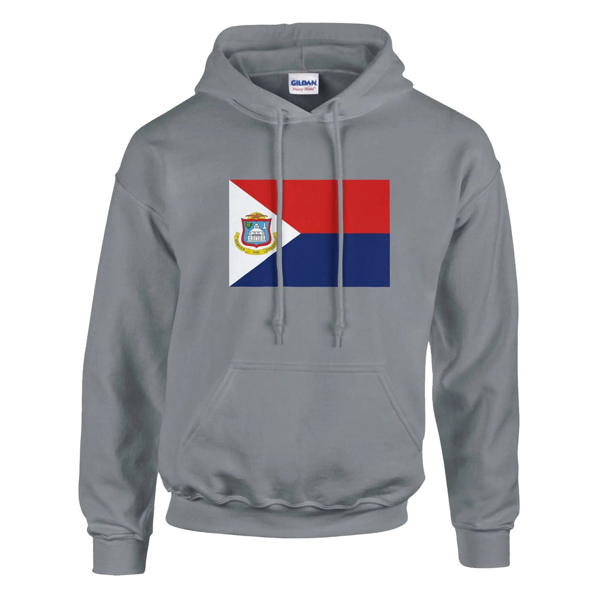 Sweat à capuche drapeau saint-martin coton mélangé