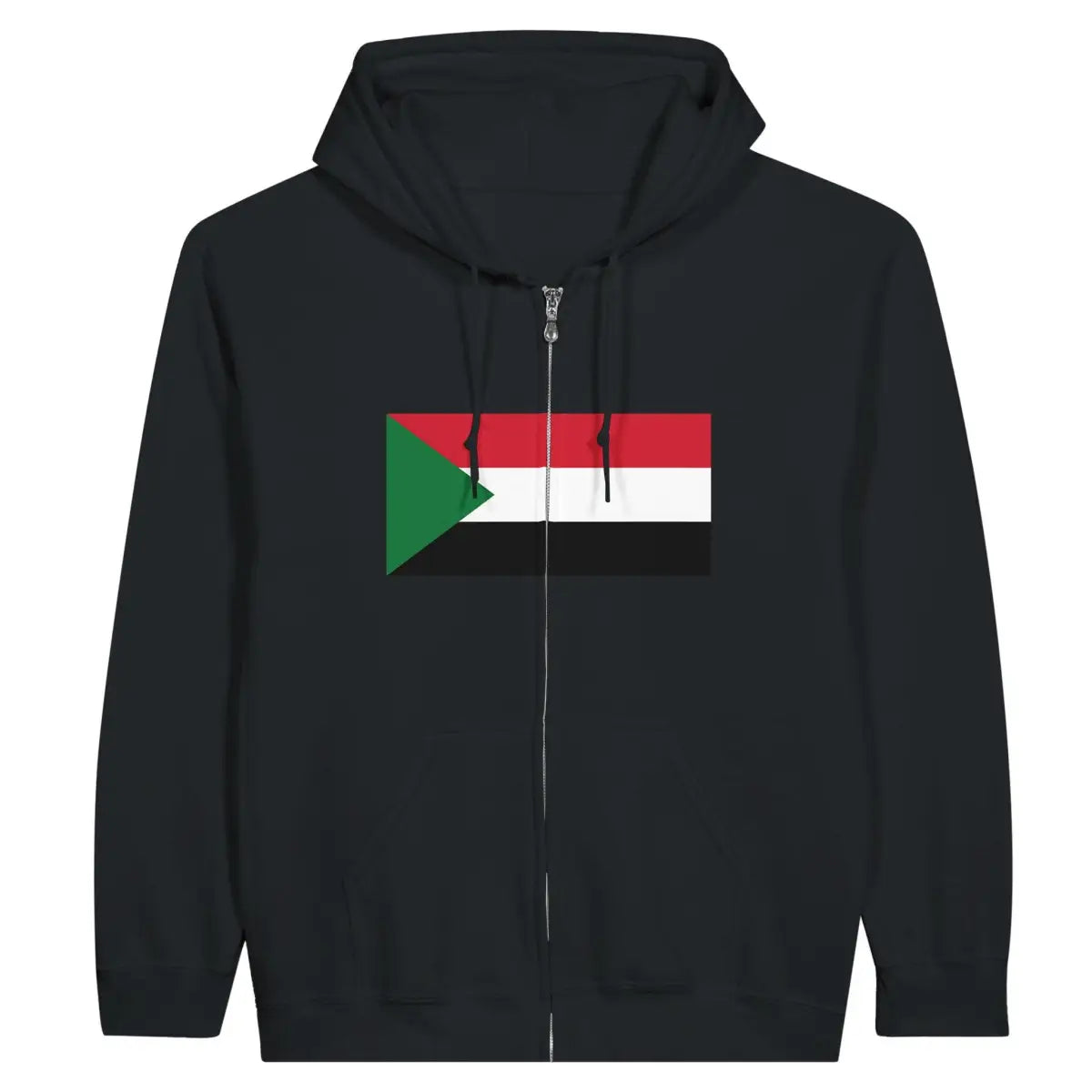 Sweat à capuche drapeau soudan à fermeture éclair - pixelformaflag