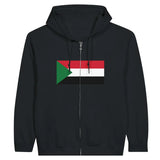 Sweat à capuche drapeau soudan à fermeture éclair - pixelformaflag