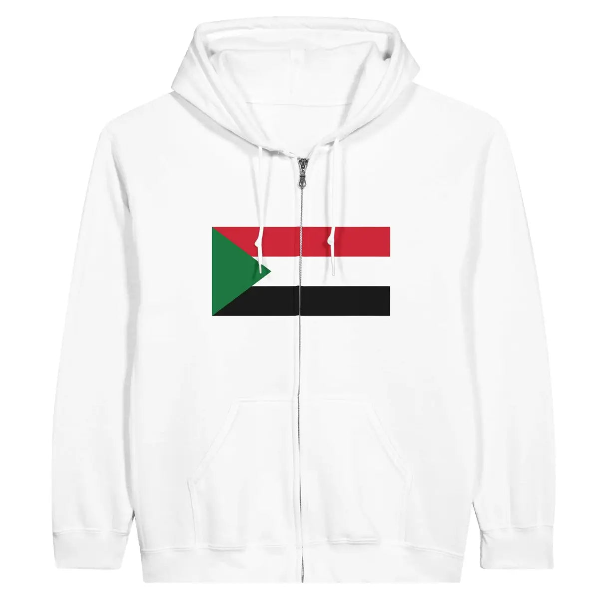 Sweat à capuche drapeau soudan à fermeture éclair - pixelformaflag