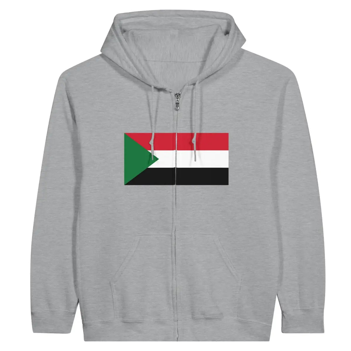 Sweat à capuche drapeau soudan à fermeture éclair - pixelformaflag