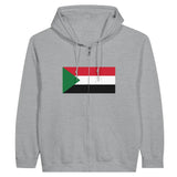 Sweat à capuche drapeau soudan à fermeture éclair - pixelformaflag