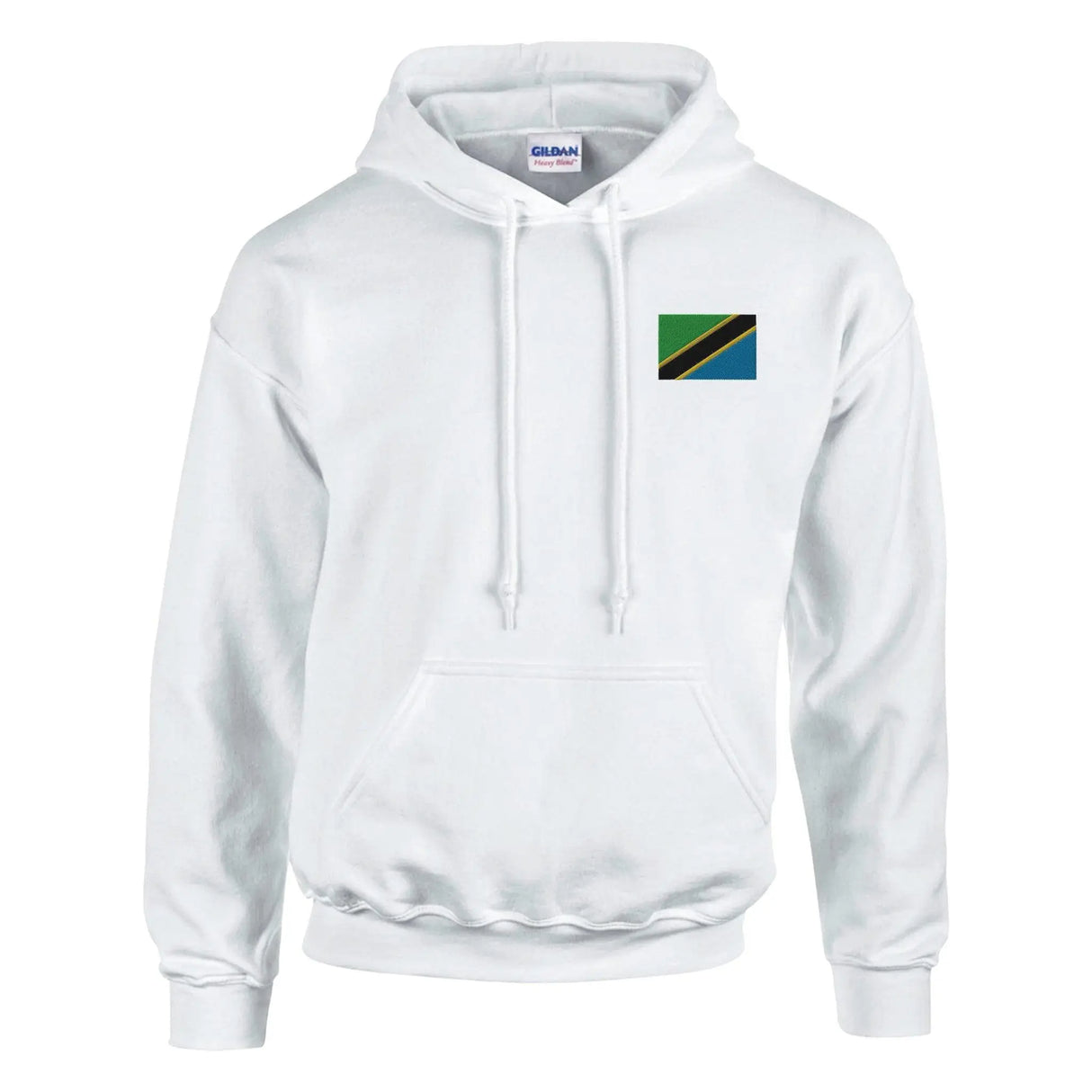 Sweat à capuche drapeau tanzanie brodé coton mélangé