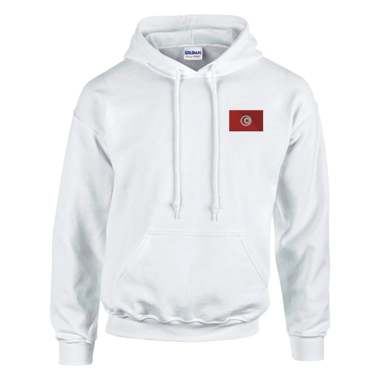 Sweat à capuche drapeau tunisie coton mélangé brodé