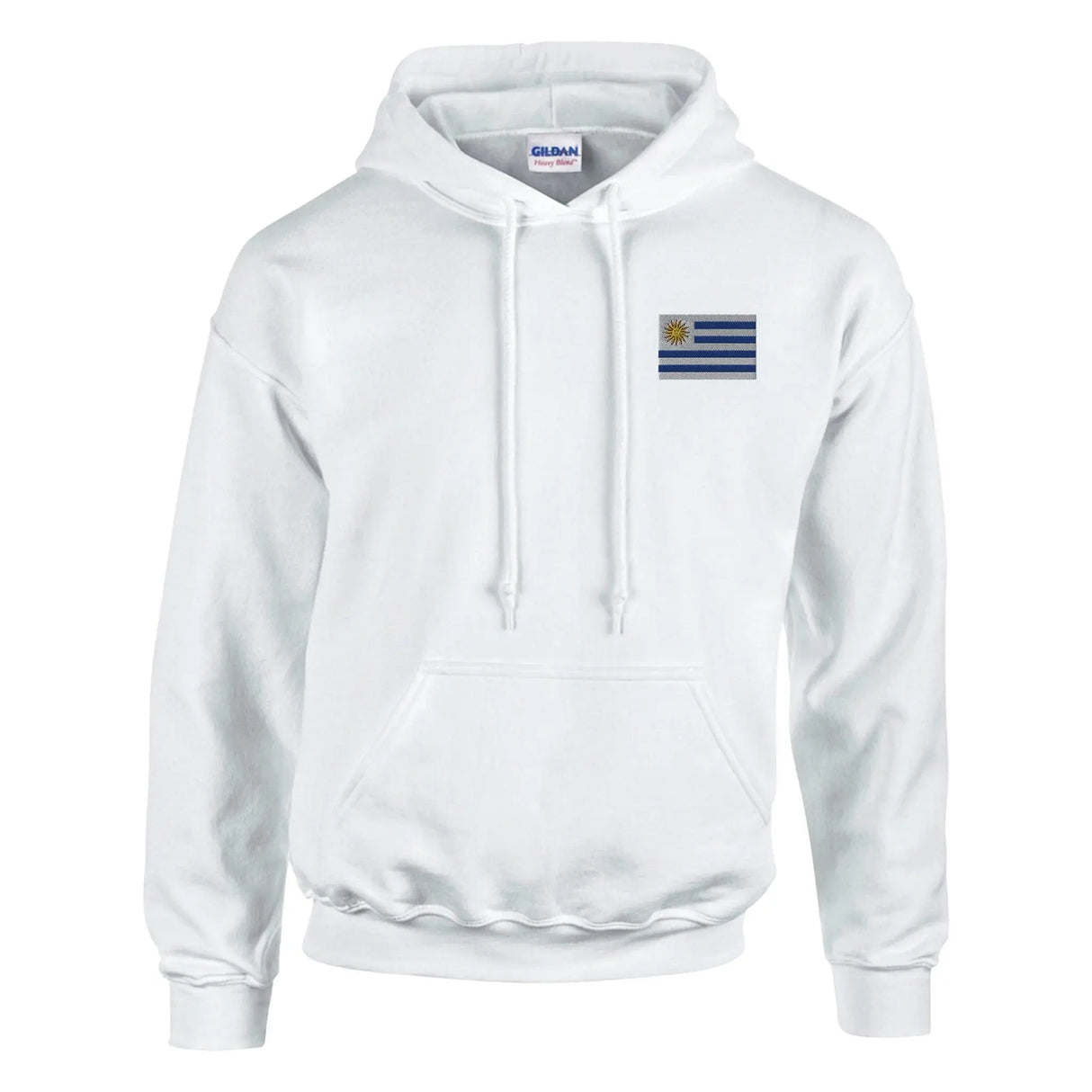 Sweat à capuche drapeau uruguay brodé coton mélangé