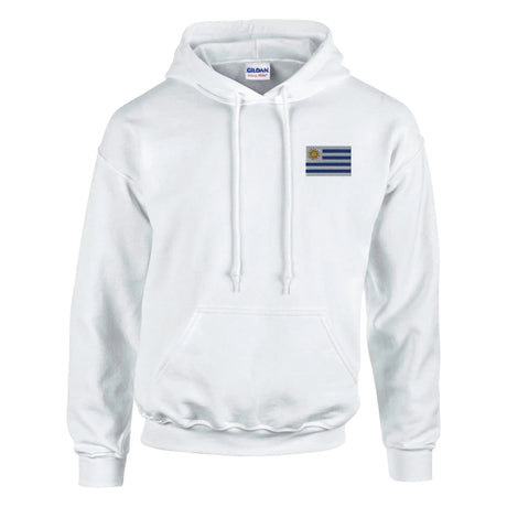 Sweat à capuche drapeau uruguay brodé coton mélangé