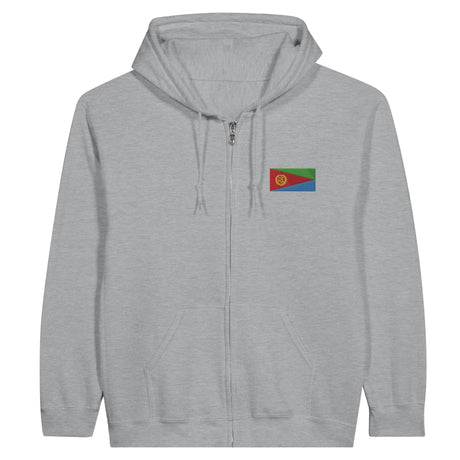 Sweat à capuche érythrée coton mélangé broderie couleur