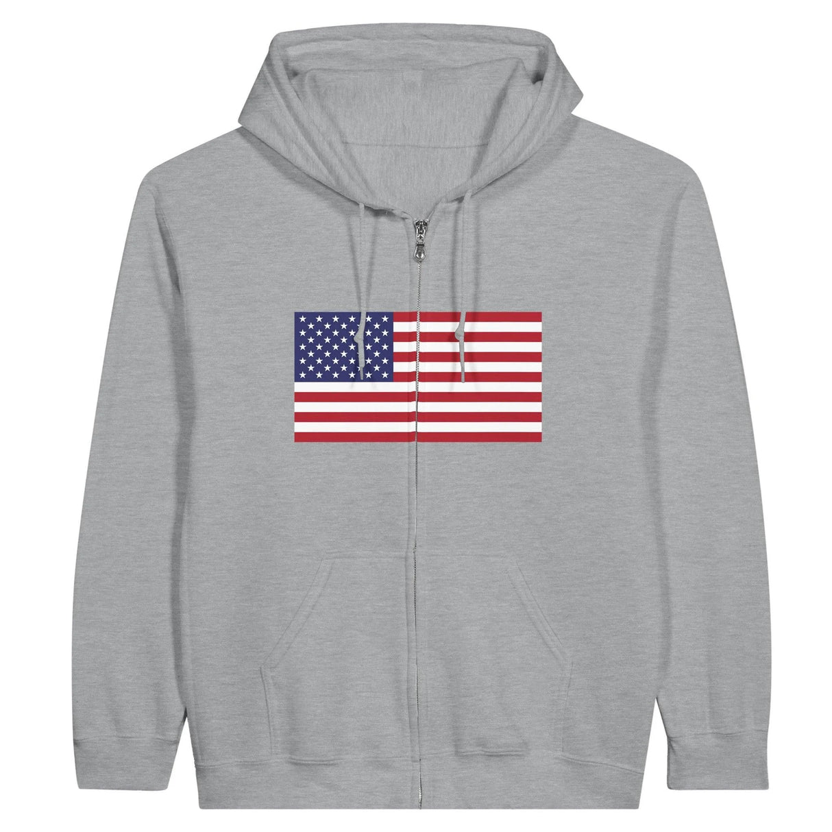 Sweat à capuche états-unis coton mélangé broderie zip