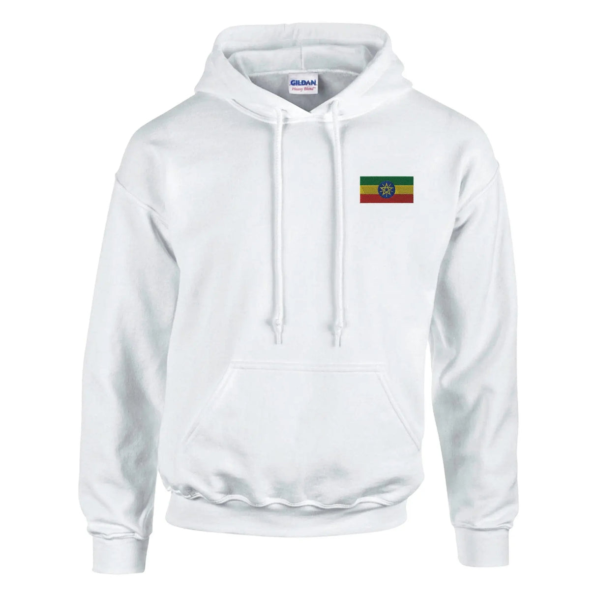 Sweat à capuche éthiopie coton mélangé brodé confort