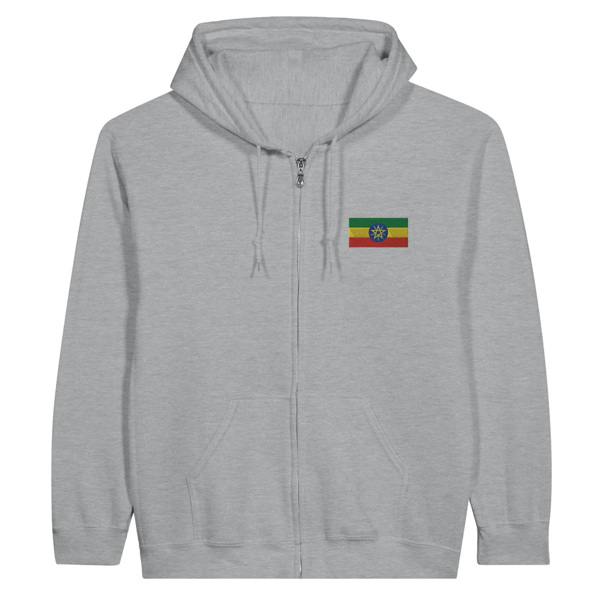 Sweat à capuche éthiopie coton mélangé broderie couleur