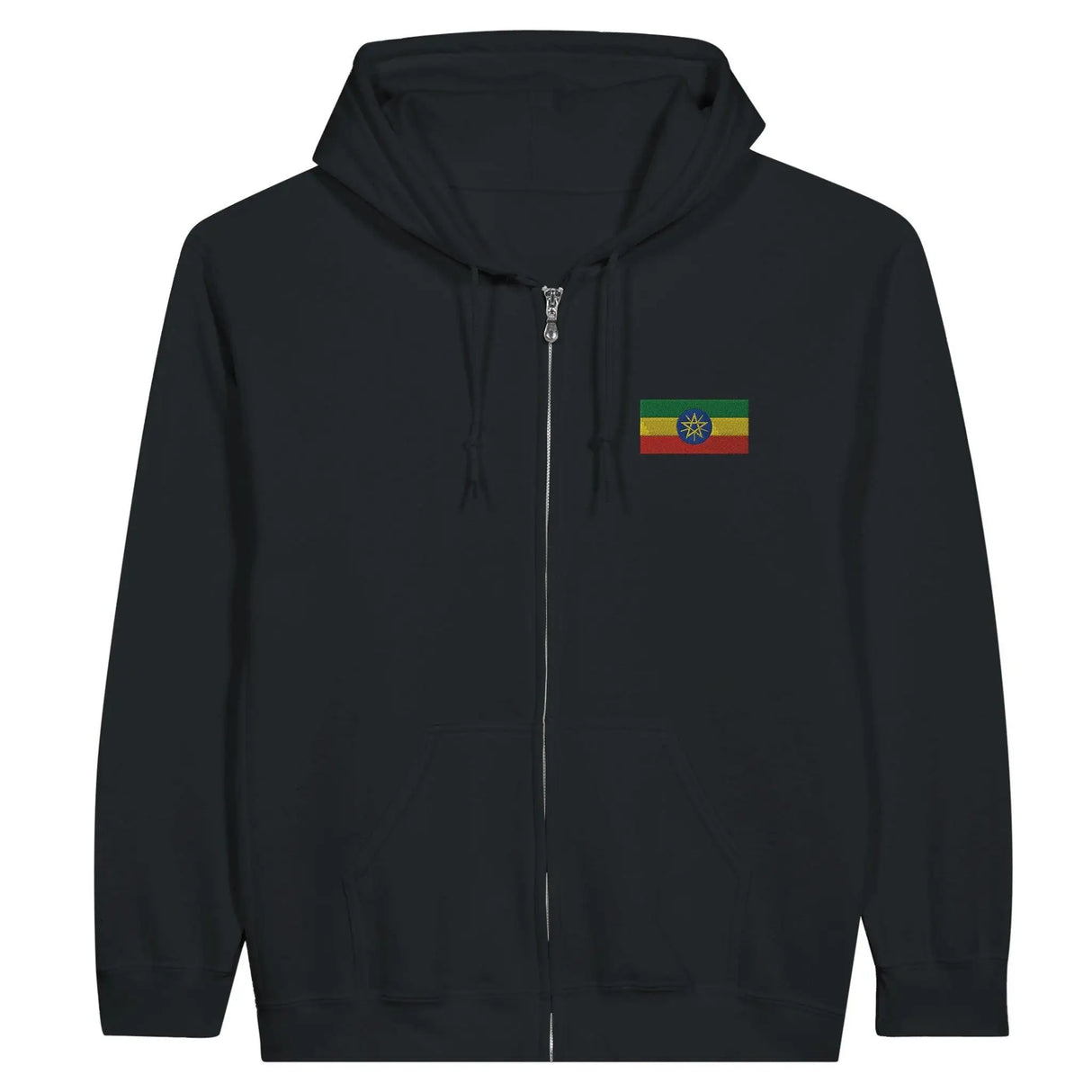 Sweat à capuche éthiopie coton mélangé broderie couleur