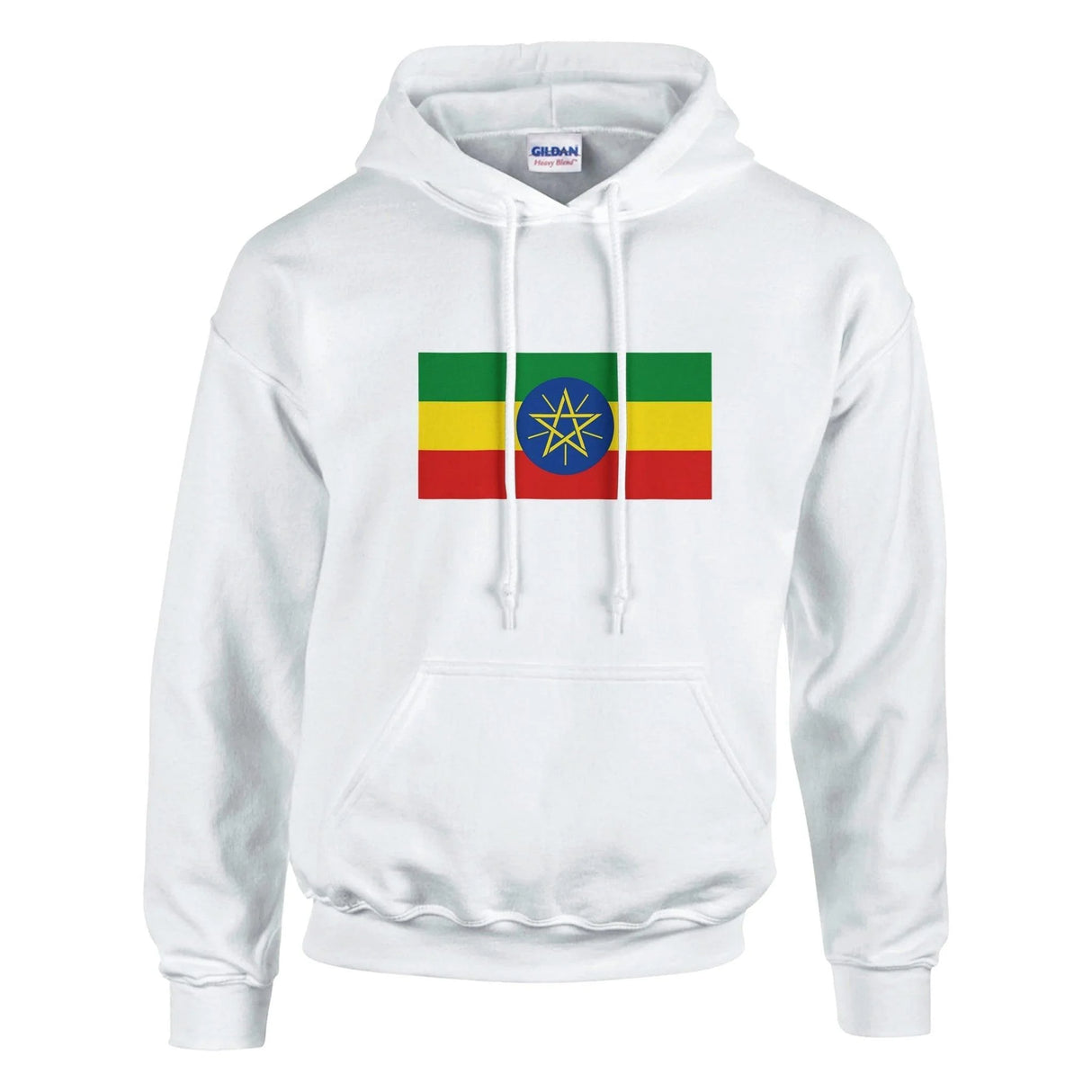 Sweat à capuche éthiopie coton mélangé drapeau couleur