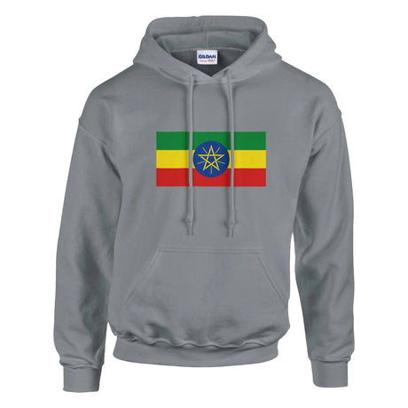 Sweat à capuche éthiopie coton mélangé drapeau couleur