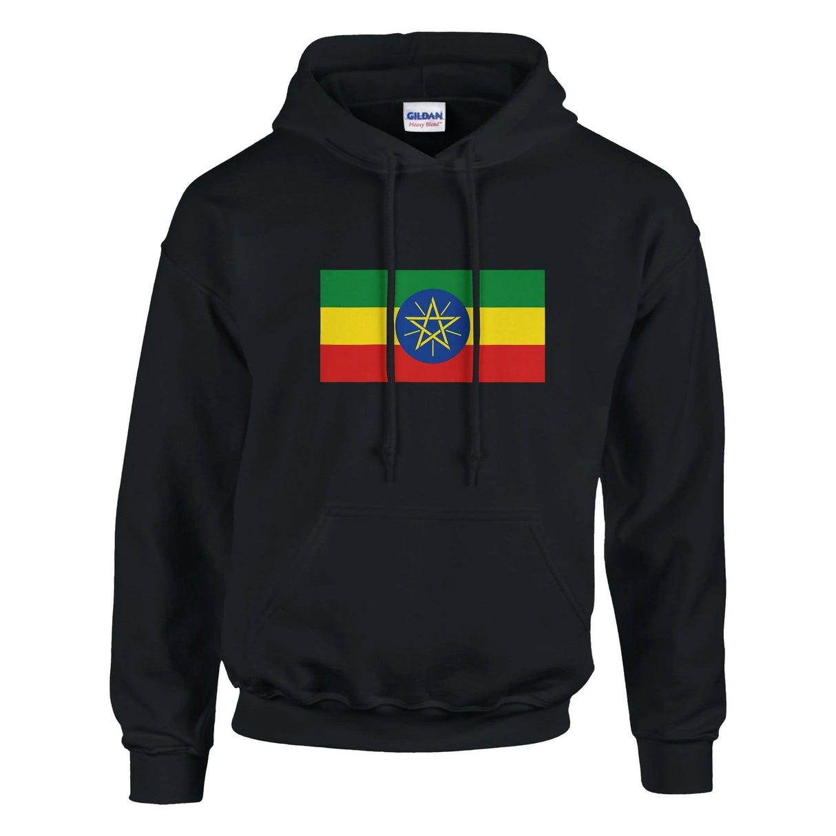 Sweat à capuche éthiopie coton mélangé drapeau couleur