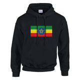 Sweat à capuche éthiopie coton mélangé drapeau couleur