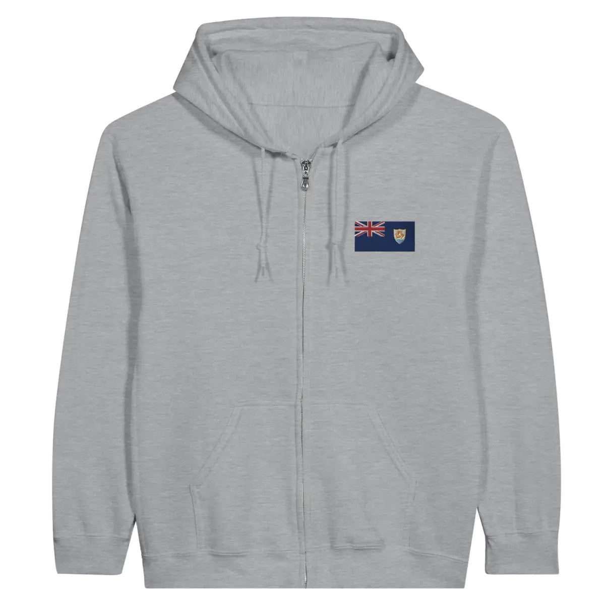 Sweat à capuche à fermeture éclair Drapeau d'Anguilla en broderie - Pixelforma 