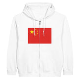 Sweat à capuche à fermeture éclair Drapeau de Chine - Pixelforma 