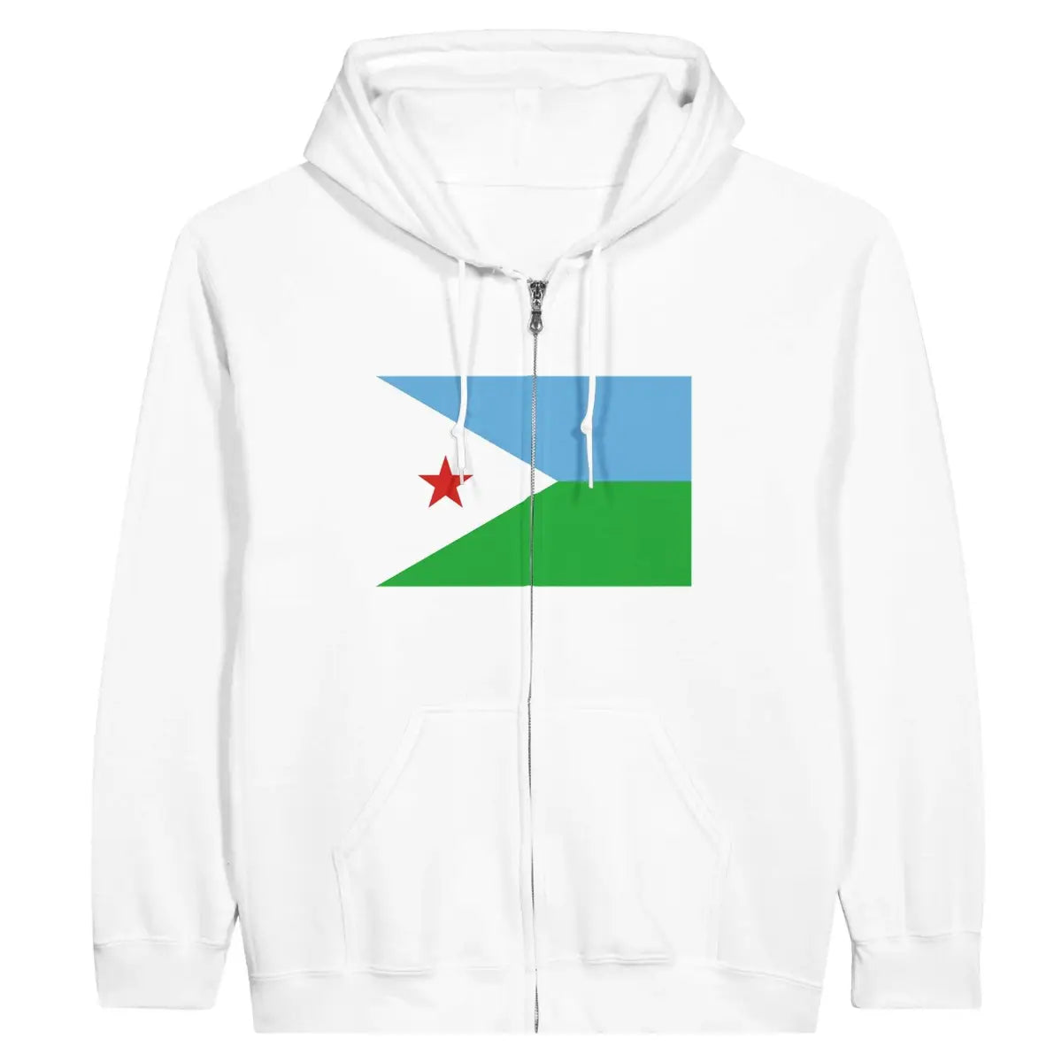 Sweat à capuche à fermeture éclair Drapeau de Djibouti - Pixelforma 