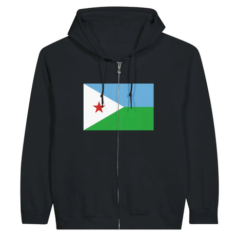 Sweat à capuche à fermeture éclair Drapeau de Djibouti - Pixelforma 