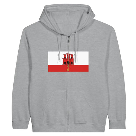 Sweat à capuche à fermeture éclair Drapeau de Gibraltar - Pixelforma 