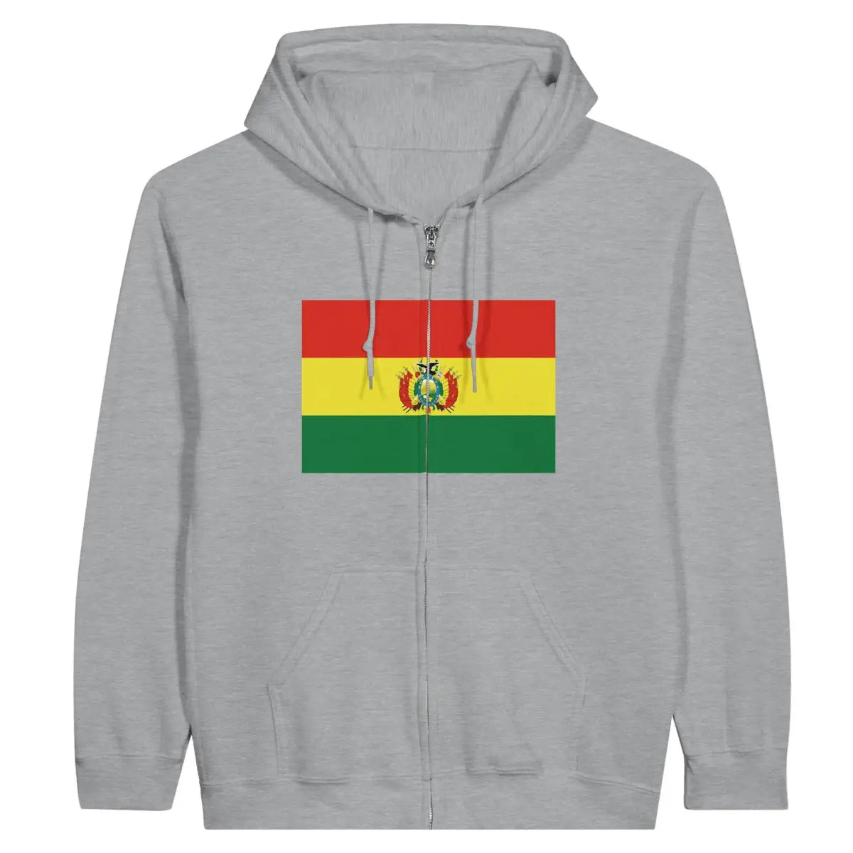 Sweat à capuche à fermeture éclair Drapeau de la Bolivie - Pixelforma 