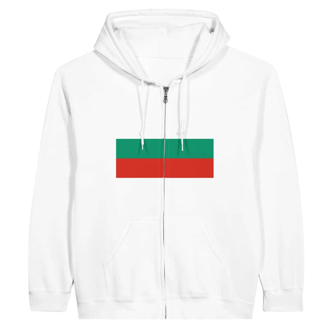 Sweat à capuche à fermeture éclair Drapeau de la Bulgarie - Pixelforma 