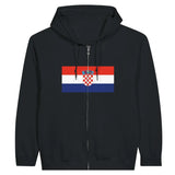 Sweat à capuche à fermeture éclair Drapeau de la Croatie - Pixelforma 