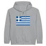 Sweat à capuche à fermeture éclair Drapeau de la Grèce - Pixelforma 