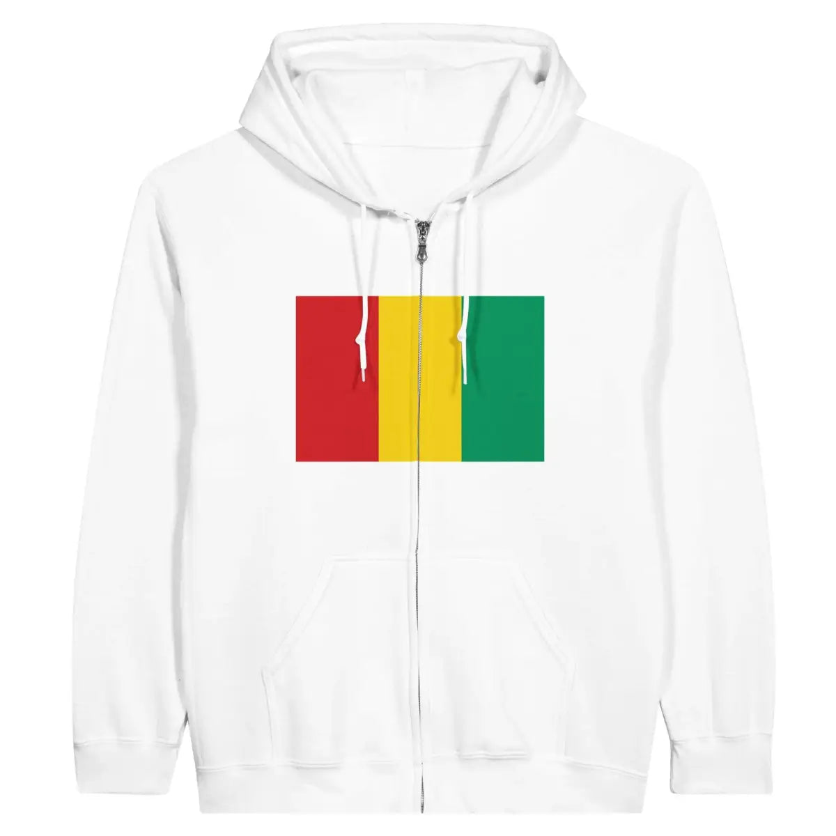 Sweat à capuche à fermeture éclair Drapeau de la Guinée - Pixelforma 