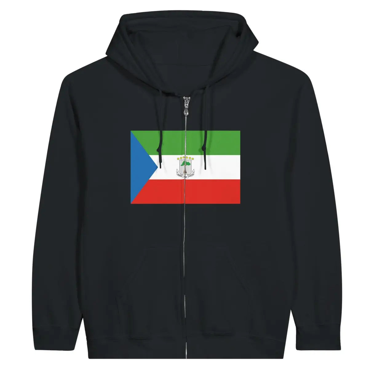 Sweat à capuche à fermeture éclair Drapeau de la Guinée équatoriale - Pixelforma 