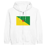 Sweat à capuche à fermeture éclair Drapeau de la Guyane - Pixelforma 