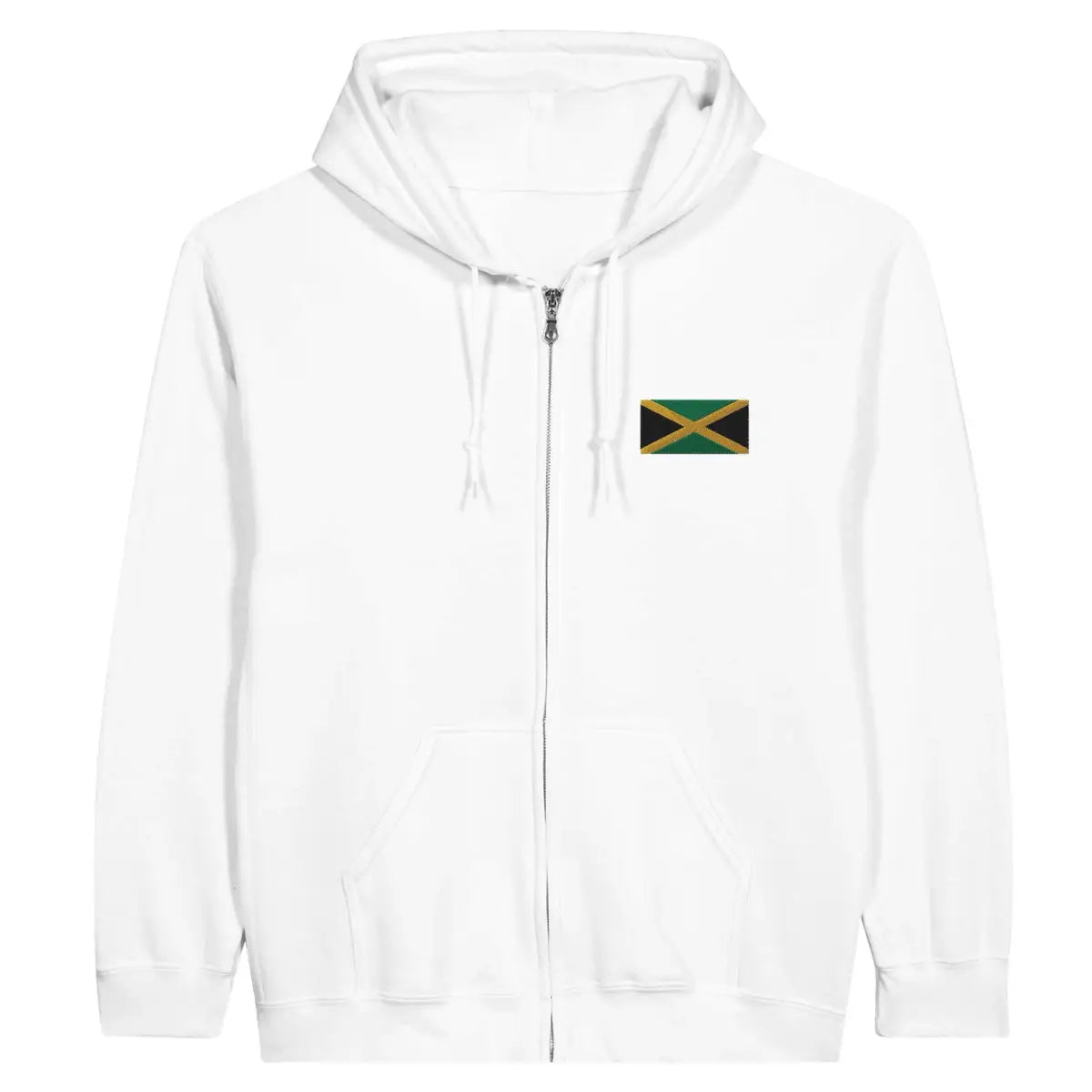 Sweat à capuche à fermeture éclair Drapeau de la Jamaïque en broderie - Pixelforma 