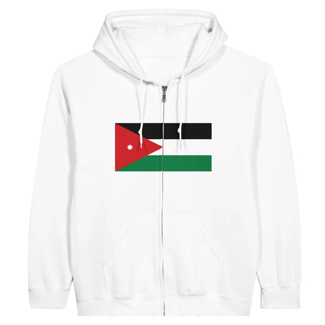 Sweat à capuche à fermeture éclair Drapeau de la Jordanie - Pixelforma 