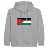 Sweat à capuche à fermeture éclair Drapeau de la Jordanie - Pixelforma 