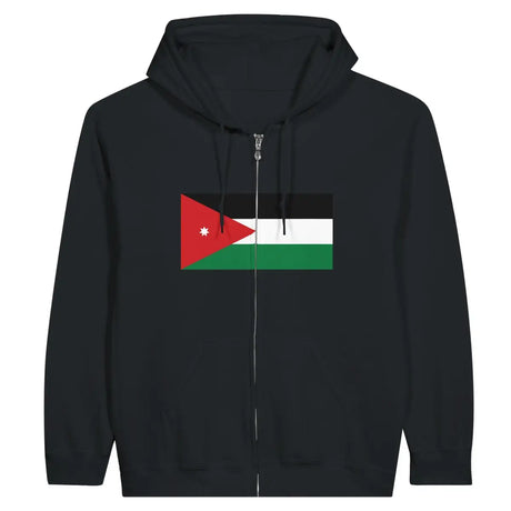 Sweat à capuche à fermeture éclair Drapeau de la Jordanie - Pixelforma 