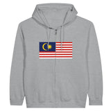 Sweat à capuche à fermeture éclair Drapeau de la Malaisie - Pixelforma 