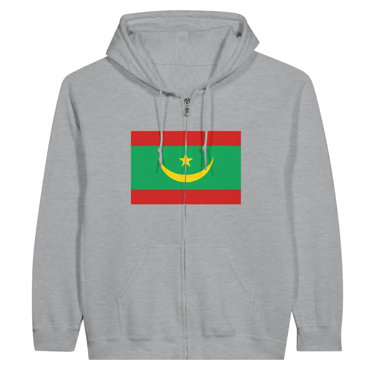 Sweat à capuche à fermeture éclair Drapeau de la Mauritanie - Pixelforma 