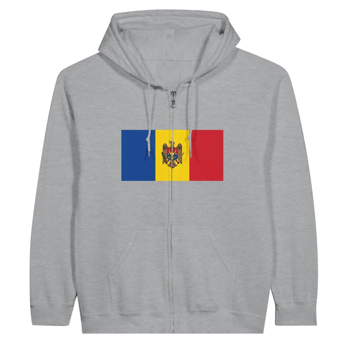 Sweat à capuche à fermeture éclair Drapeau de la Moldavie - Pixelforma 