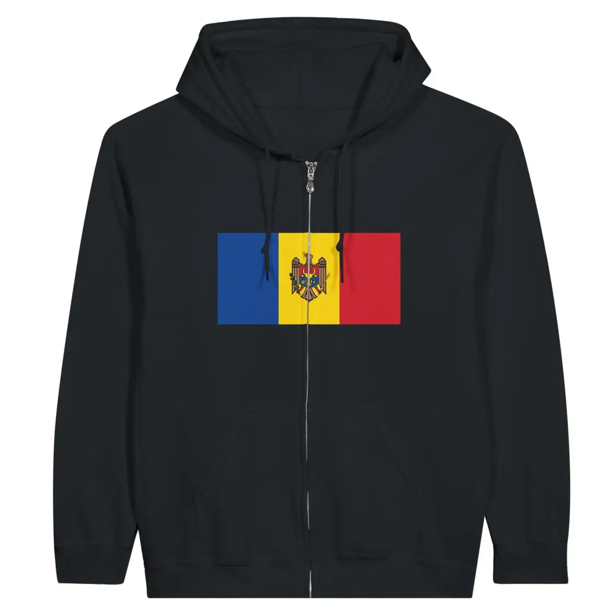 Sweat à capuche à fermeture éclair Drapeau de la Moldavie - Pixelforma 