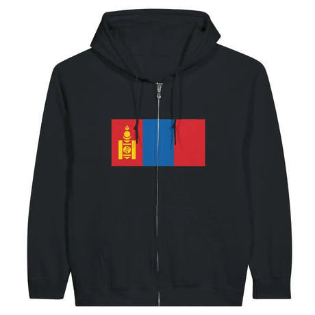 Sweat à capuche à fermeture éclair Drapeau de la Mongolie - Pixelforma 