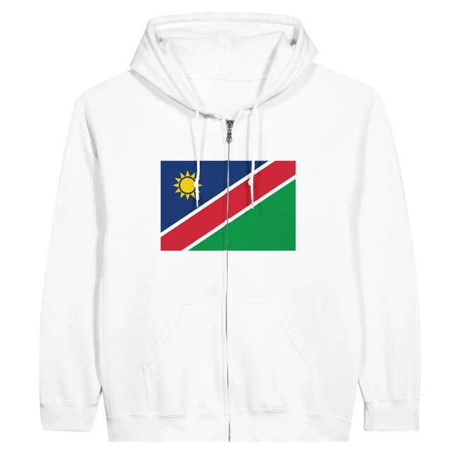 Sweat à capuche à fermeture éclair Drapeau de la Namibie - Pixelforma 