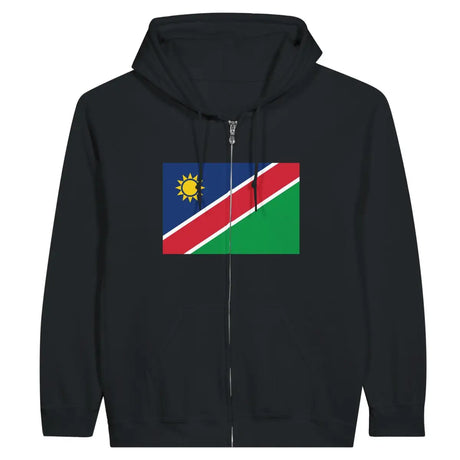 Sweat à capuche à fermeture éclair Drapeau de la Namibie - Pixelforma 