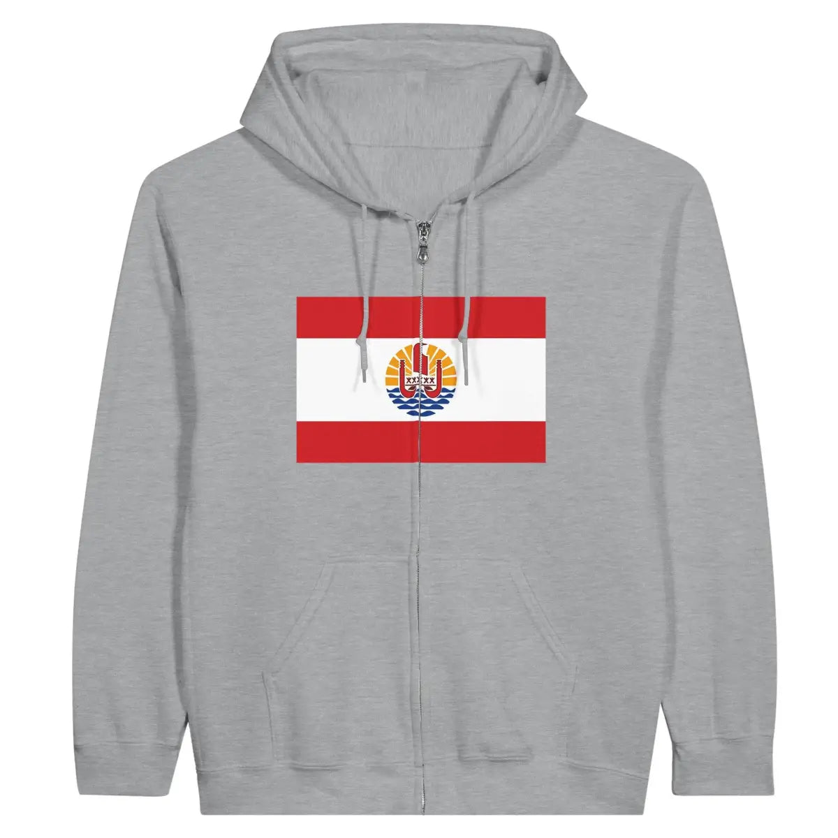 Sweat à capuche à fermeture éclair Drapeau de la Polynésie française - Pixelforma 