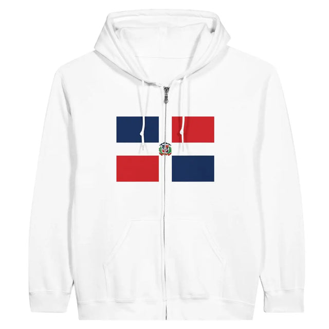 Sweat à capuche à fermeture éclair Drapeau de la République dominicaine - Pixelforma 