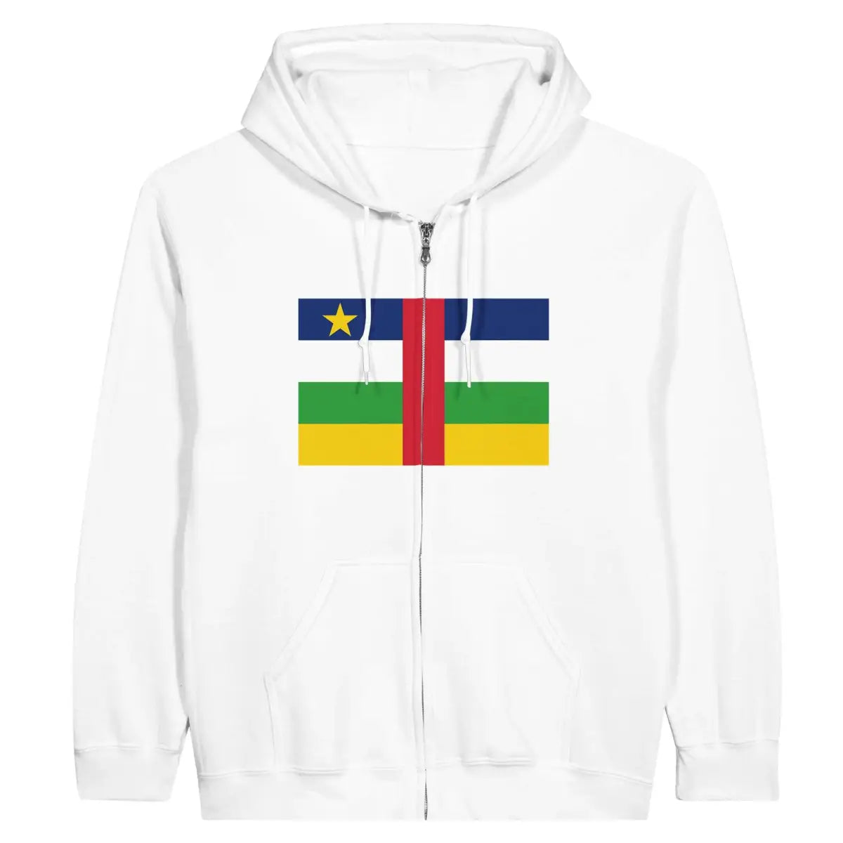 Sweat à capuche à fermeture éclair Drapeau de la République centrafricaine - Pixelforma 