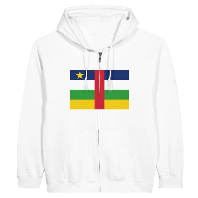 Sweat à capuche à fermeture éclair Drapeau de la République centrafricaine - Pixelforma 